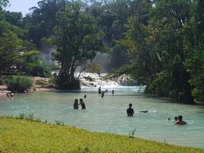 Agua Azul. The public swimming pool, Chiapas style