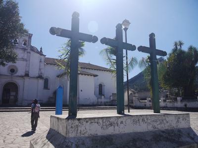 The church in Zinacantan. In theory we could have be fined or jailed for taking this photo.