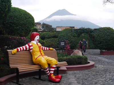 McDonald's in Antigua. That's a real volcano in the background.