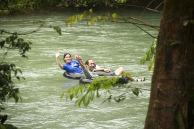 Tubing in Lanquin. A friendly Swiss gentleman managed to snap this photo as we passed near El Retiro.