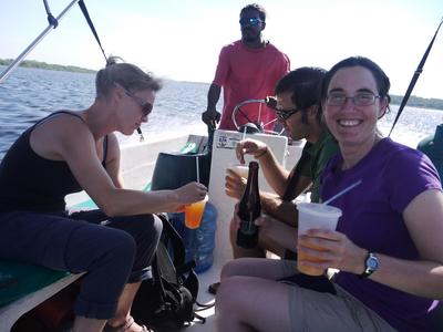 Boat ride back from Lamanai. There was fruit punch and beer.