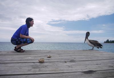 Dana and a friend, Utila