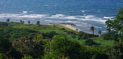 Beach on Utila, view from Pumpkin Hill