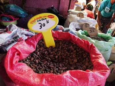 Cacao beans for sale, Granada market