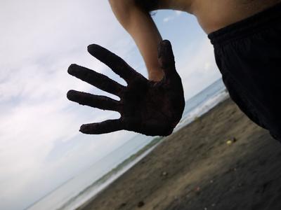 True to its name, Playa Negra has some really black sands