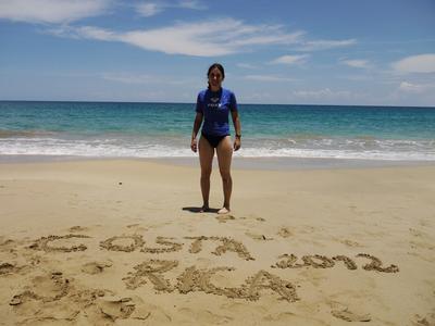 We returned to Punta Uva the next day. Somebody left this writing on the sand, how kitsch..