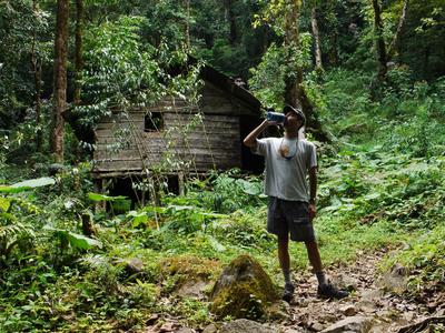 The trail went from farmland to forest and passed by this derelict cabin