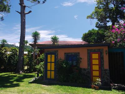 Our room was behind the blue door on the left