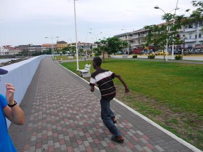 This guy wanted us to take a picture of him running, so we did