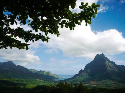 Mt. Rotui and Opunohu bay from the Belvedere, Opunohu valley, Moorea