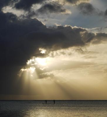 Sunset commute. Hauru, Moorea