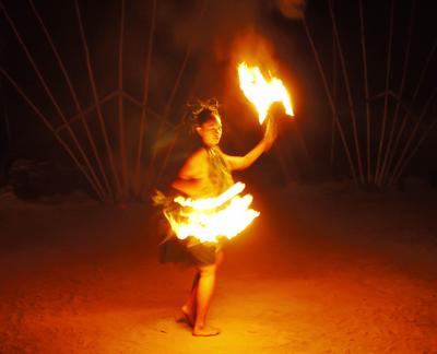 Dance show at Tiki Village, west coast Moorea