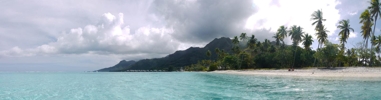 Temae beach and northeastern Moorea