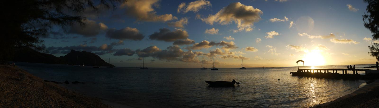 View north and west from Fare, Huahine