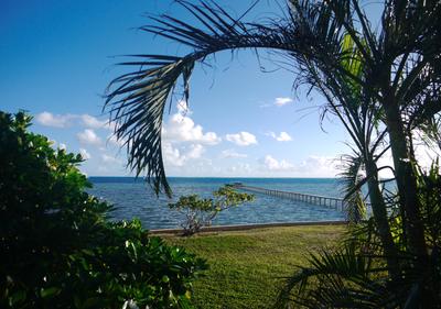 The dock at Tautiare Village, Maupiti