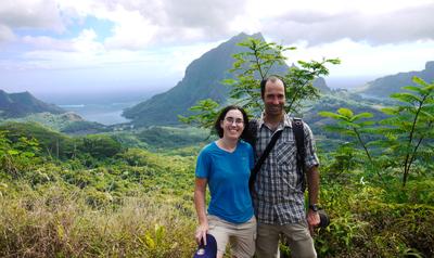 Made it to Three Coconut Trees pass. View of Rotui and Opunohu