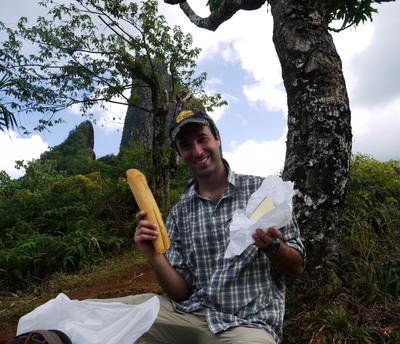 Lunch in the islands usually involved nice cheese (Tomme in this case) and fresh baguette.