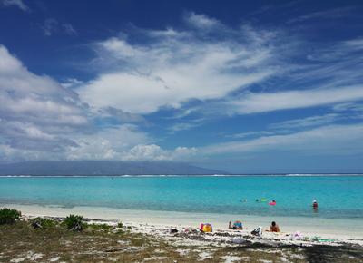 View of Tahiti from Temae beach