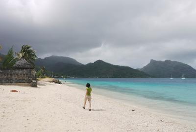 Huahine is called 'the island of women', this view is part of the reason. With a little imagination it does look like a pregnant woman lying on her back.