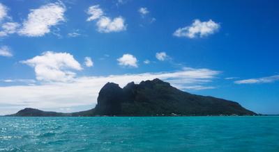 Last look at Maupiti from the water