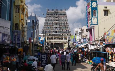 Outside the temple