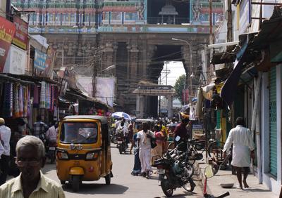 The usual flurry of activity on the outside of a large temple