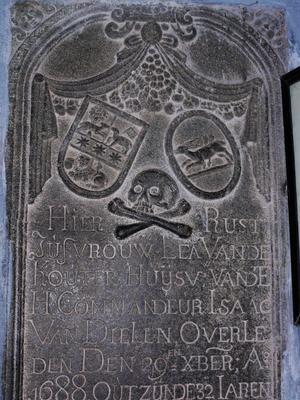 17th century Dutch tombstone. The Dutch were the dominant colonial power in Kochi before the British took over.