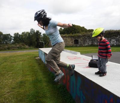 For some reason they installed a skate park where the old fort used to be.