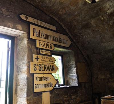 Signs from the German occupation. The Allies believed that the Nazis were hiding a substantial force in the old city of Saint Malo, and as a result they flattened much of the city with attacks by air, land, and sea. 80% of structures were destroyed. <br/> The French spent the next decade rebuilding the town from scratch, restoring it to its original form.