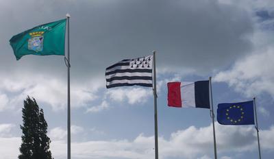 The flag of Brittany is second from the left