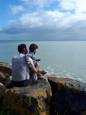 Watching the paddleboarders, Le Vivier-sur-Mer