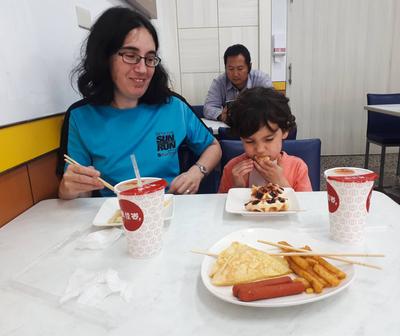 Breakfast in Ruisui before heading over the hill. A local interpretation of American fast food.