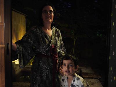 A private onsen (hot spring bath) at the ryokan