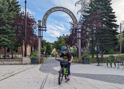 The official start point of this route is here in Saint-Jerome, a prosperous regional town north of Montreal. <br/> Like most riders, we were only here to get organized and to catch a bus to Mont-Laurier, at the opposite end of the trail.