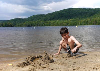 There was a mandatory beach stop every day. We needed to take a small detour to reach this one, at Lac Saguay, but it was totally worth it.