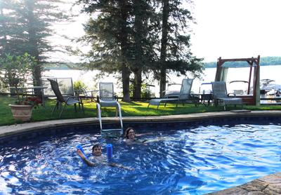 A well-deserved evening dip at Auberge Villa Bellerive, after riding 60 km on the first day.