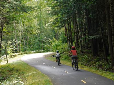 Bike path to Mont-Tremblant village. This town has very strong Whistler vibes.