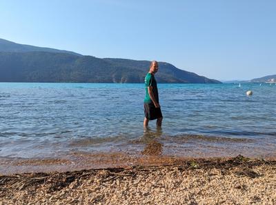 Morning dip at Kalamalka lake, Okanagan