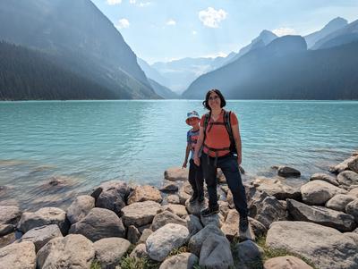 Lake Louise in the afternoon. Not pictured: hordes of visitors taking roughly the same photo just outside the frame.