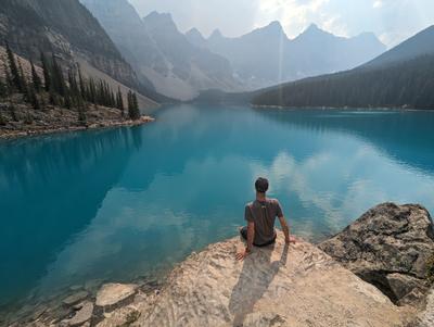 Moraine lake – this was arguably more beautiful and definitely more hectic than Lake Louise