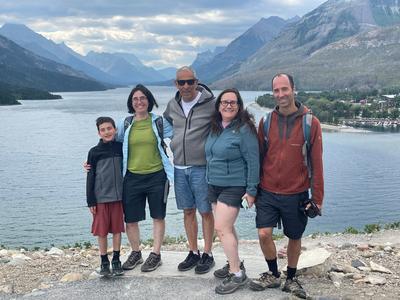 Waterton lakes. This place was the pleasant surprise of the trip, so thanks Ilan and Yael for insisting we visit here. We left the rockies and drove for hours in rural Alberta, surrounded by wind farms and oil rigs, then suddenly reentered the mountains right where Alberta, British Columbia, and Montana meet up. The small settlement behind us in the photo is right in the middle of the park, and has everything from groceries and ice cream to a movie theatre and some nightlife. The park itself is no less impressive than the big ones up north, it is MUCH less crowded, and there are plenty of short walks to some really cool spots.