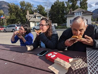 Feasting on the local cuisine in Waterton town – specifically, BeaverTails