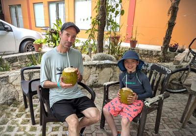 Culinary wish list item #3: drinking coconuts by the road side in Akumal. I gotta say it was shocking how much coconuts sell for, given that they literally grow on the trees. These ones were 50 pesos apiece, which is roughly what you'd pay for a drinking coconut from the grocery in Vancouver (but at least these ones were fresh). Later in the trip someone tried to sell us a coconut for 120 pesos. That's over 9 CAD!