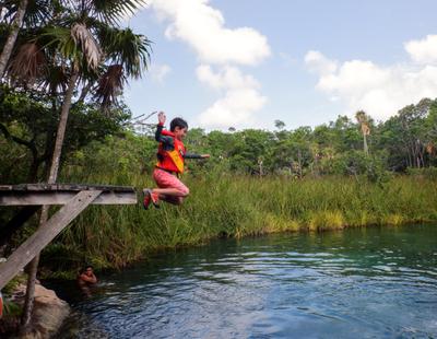 Jumping into bodies of water, part 3: Cenote Corazon del Paraiso (Heart of Paradise)