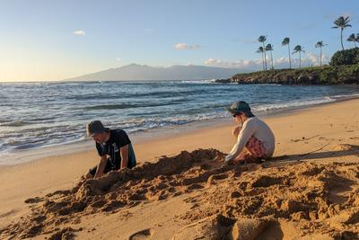 Construction work at Napili bay