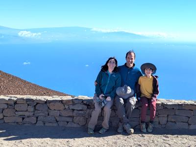 The Big Island looks almost a stone's throw away from the summit of Haleakala