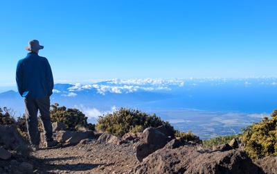 View of the north shore and West Maui mountain