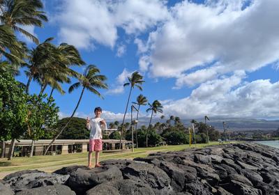 Last day of 2024, and our last day on Maui. Recharging after a surf lesson at Kalama park.